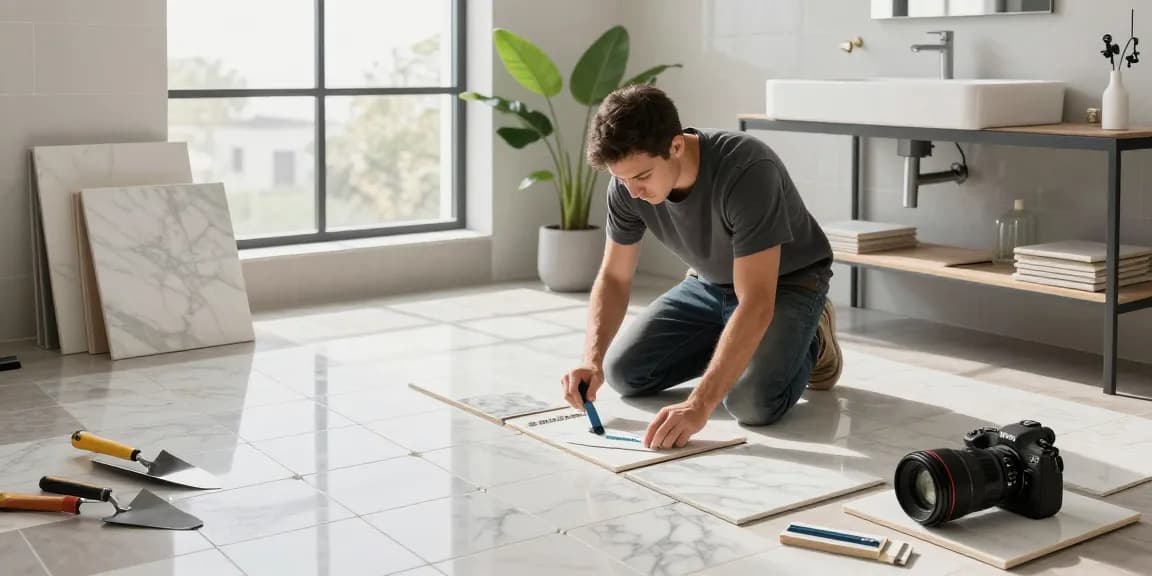 Professioneller Fliesenleger Heidelberg verlegt elegante Badezimmertiles mit Liebe zum Detail.