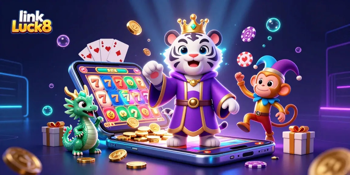 Experience thrilling gameplay with link Luck8 in a vibrant casino scene filled with excitement!