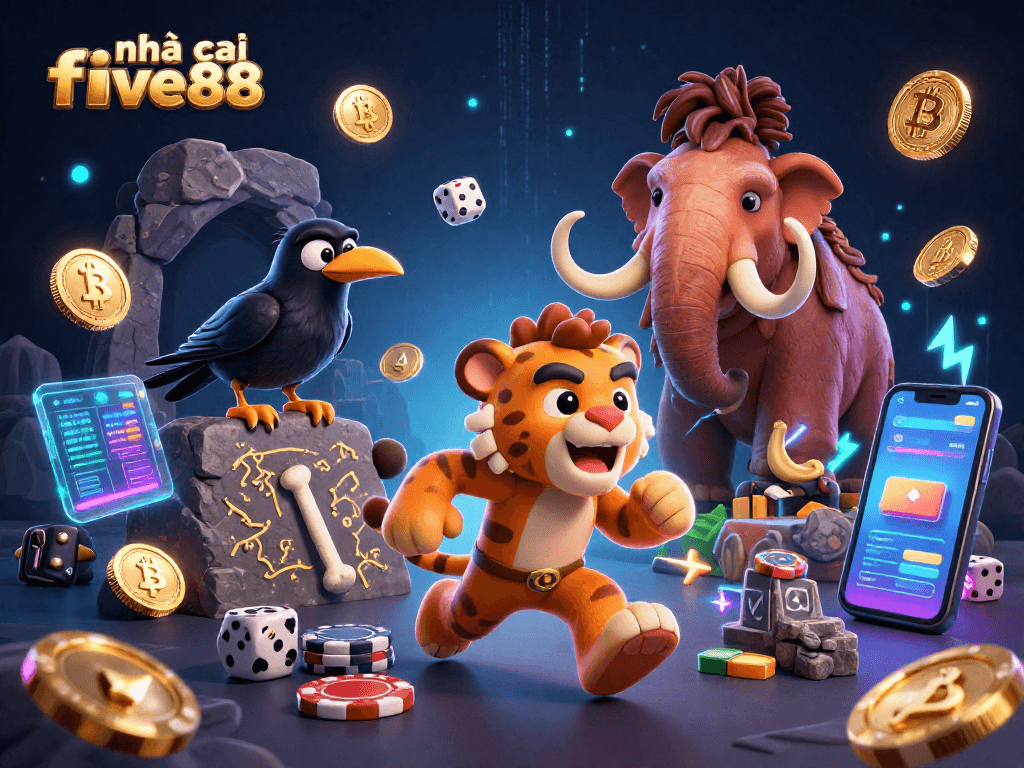 Enjoy thrilling bets at nhà cái five88 with digital coins and a vibrant casino backdrop.