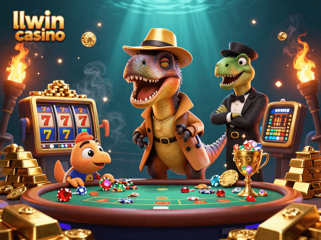 Experience thrilling gameplay at llwin casino with a velociraptor card counter and surprising characters