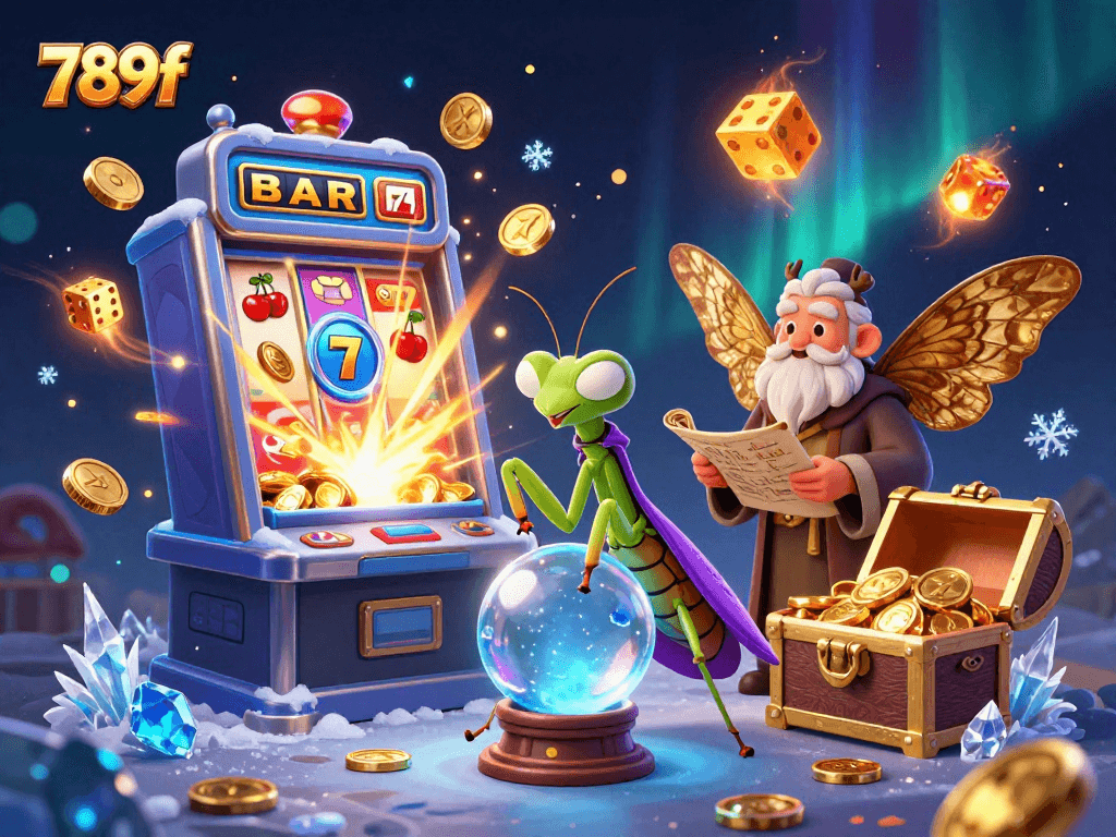 Experience the excitement of 789f online gaming with a mystical scene of fortune tellers and jackpots bursting with rewards.