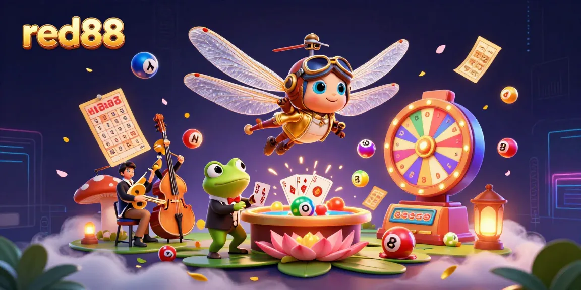 Experience thrilling gaming with red88 at the vibrant lily pad casino with unique characters.