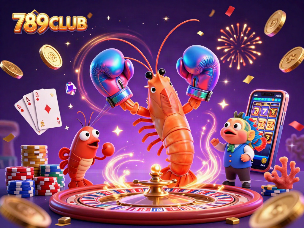 Engage with the vibrant action of 789CLUB showcasing colorful casino elements in a dynamic scene.