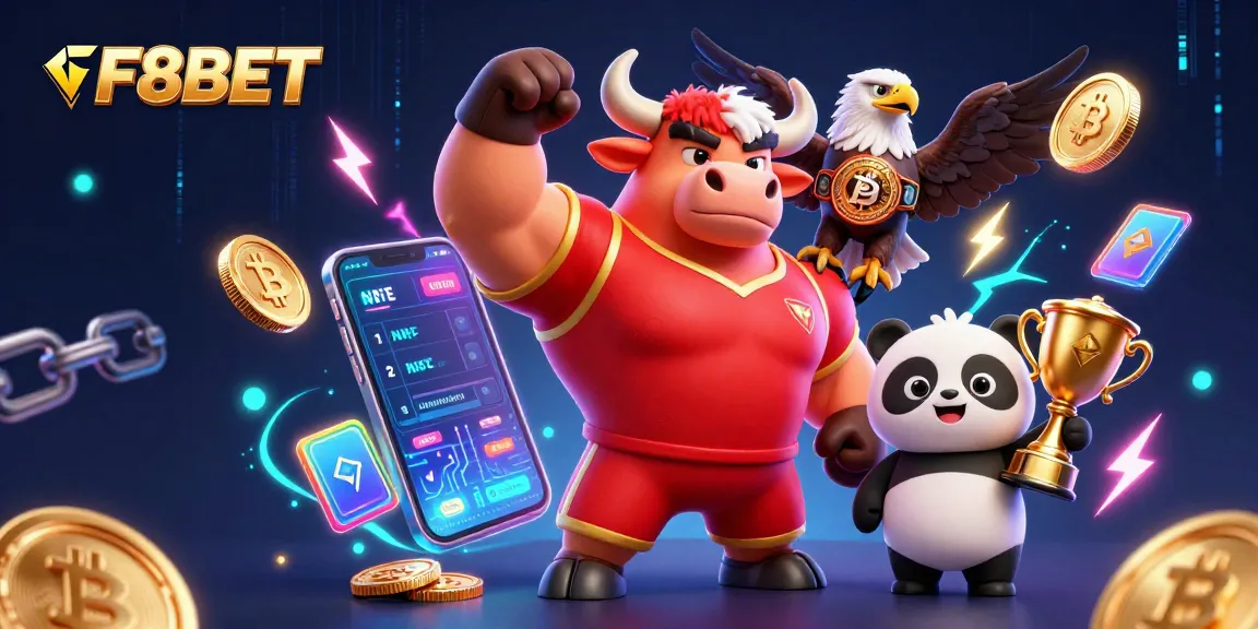 Engage with F8BET's immersive casino experience featuring vibrant characters and thrilling gaming elements.