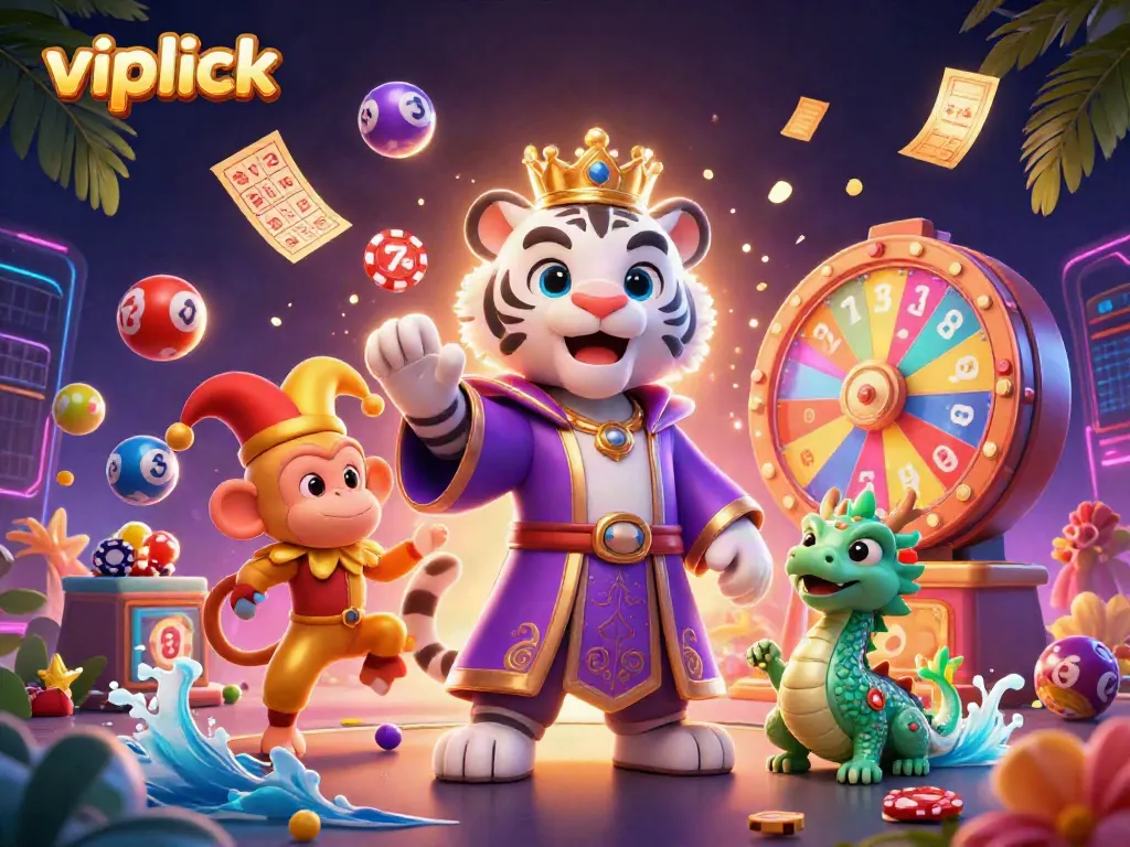 Win big with vipluck's exciting games and vibrant casino atmosphere, showcasing colorful elements.