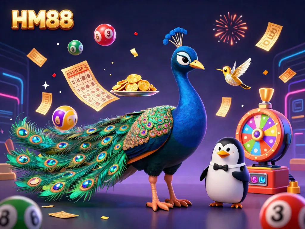 Experience the vibrant energy of HM88 casino gaming with colorful characters and dynamic elements.