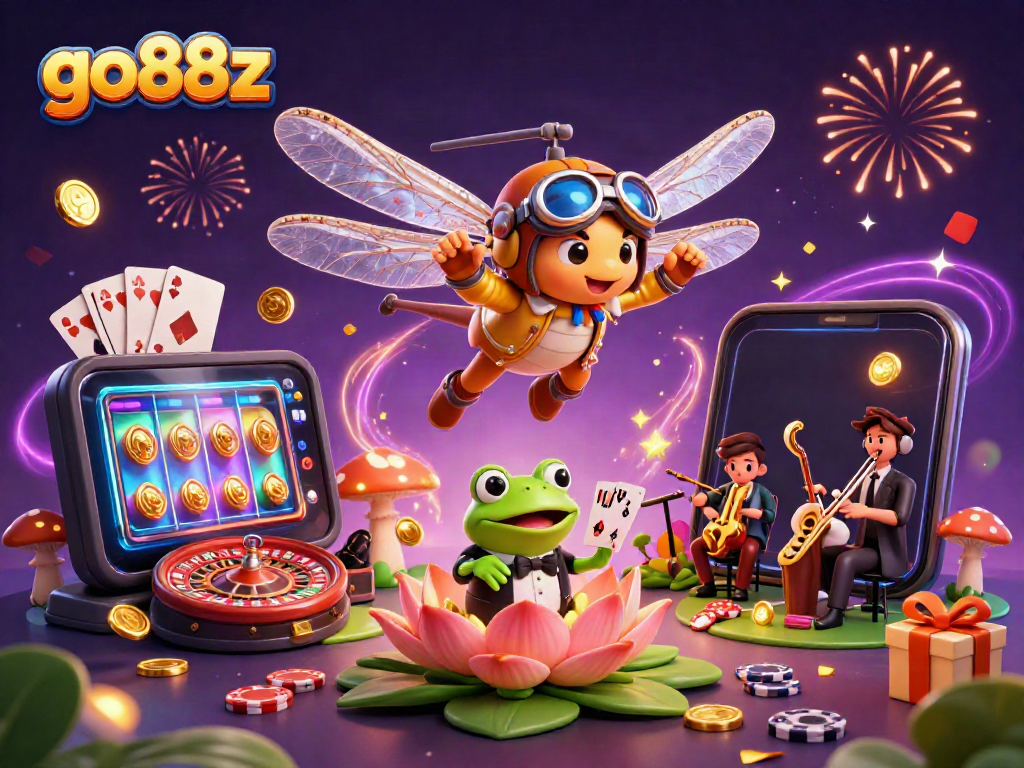 Experience exciting gameplay at go88z with a thrilling casino scene filled with vibrant characters.