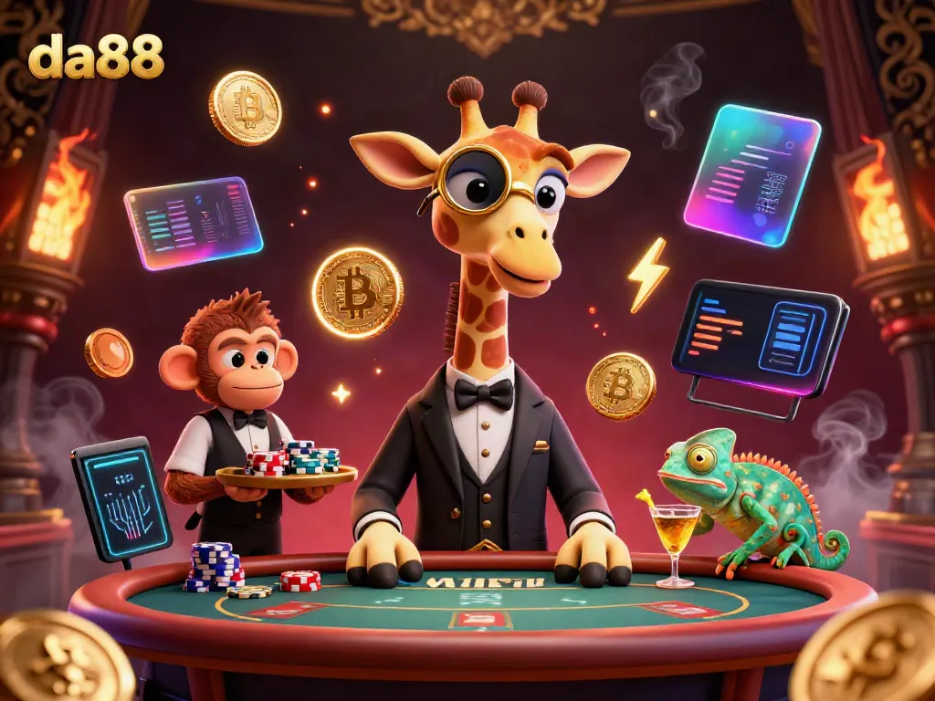 Experience thrilling betting with da88 in a vibrant casino scene featuring unique characters and elements.
