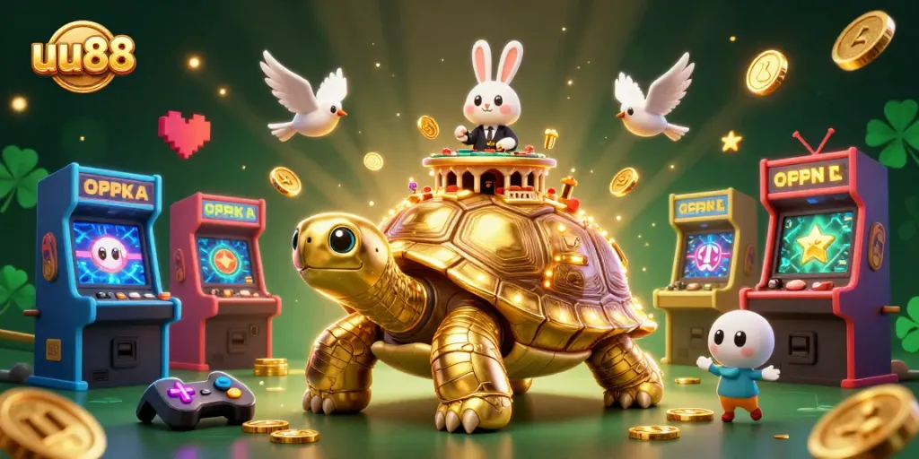 Experience thrilling gameplay at uu88 with a vibrant 3D casino scene featuring enticing characters.
