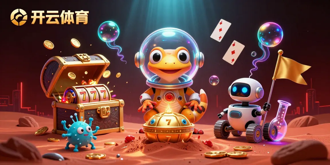 Experience the excitement of 开云体育 with vibrant 3D Martian characters discovering a golden casino adventure.