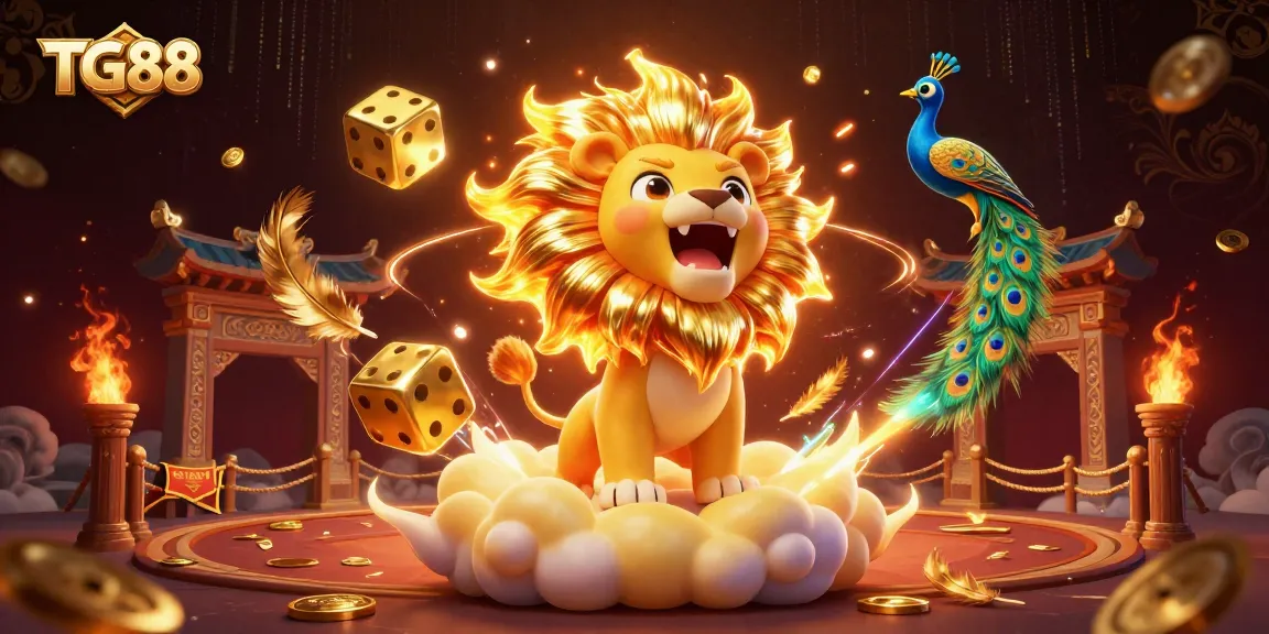 Engage in exciting gaming at TG88 with a vibrant 3D casino scene featuring dynamic characters and elements.
