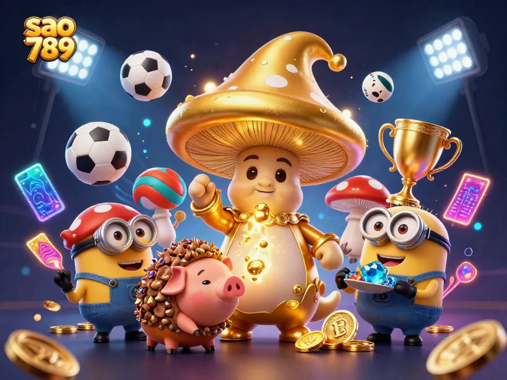 Sao 789 elevates the excitement with 3D wizard gold magic, sports elements, and glowing treasures!