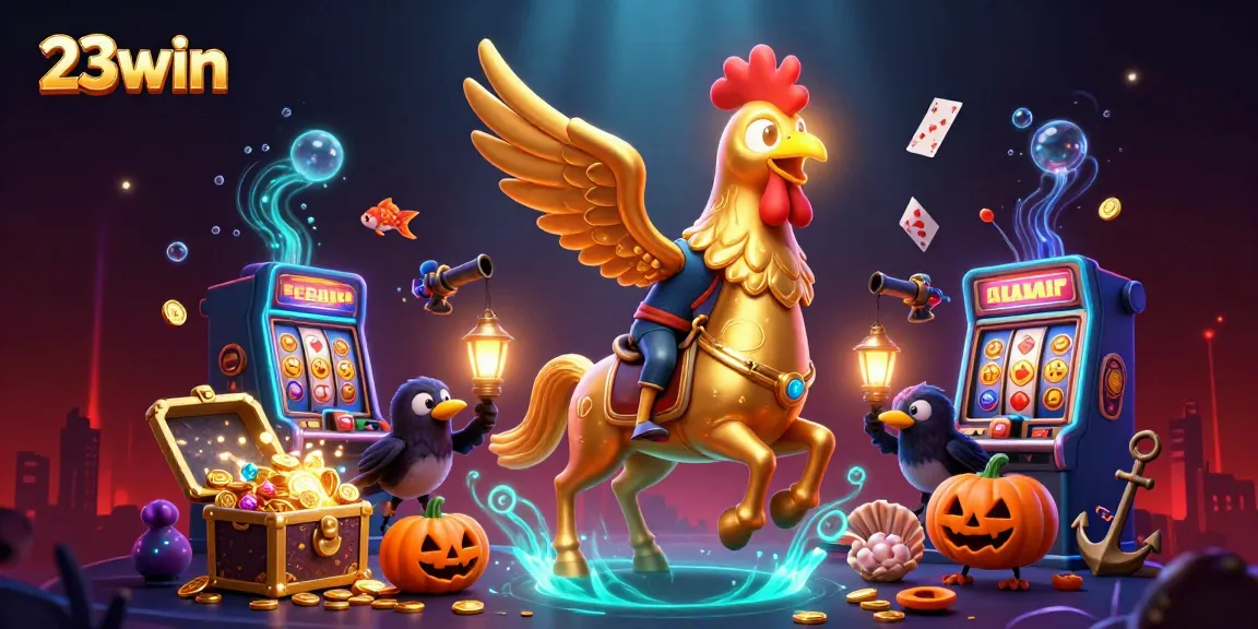 Experience thrilling gaming moments with 23win at a vibrant midnight casino scene featuring dynamic characters and rich elements.