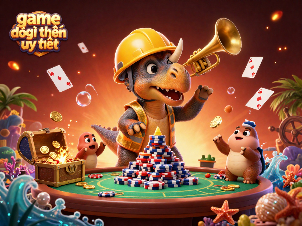 Experience thrilling gameplay with game đổi thưởng uy tín featuring poker chips, underwater treasure, and exciting characters!