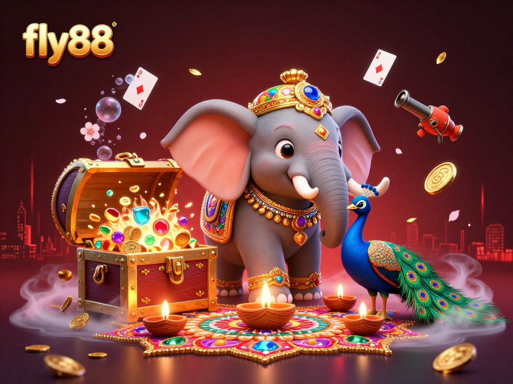 Join the excitement at fly88 with vibrant gaming elements and dazzling illustrations!