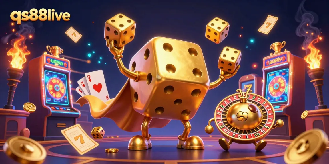 Experience the excitement of qs88live with vibrant casino elements and engaging characters in this dynamic scene.