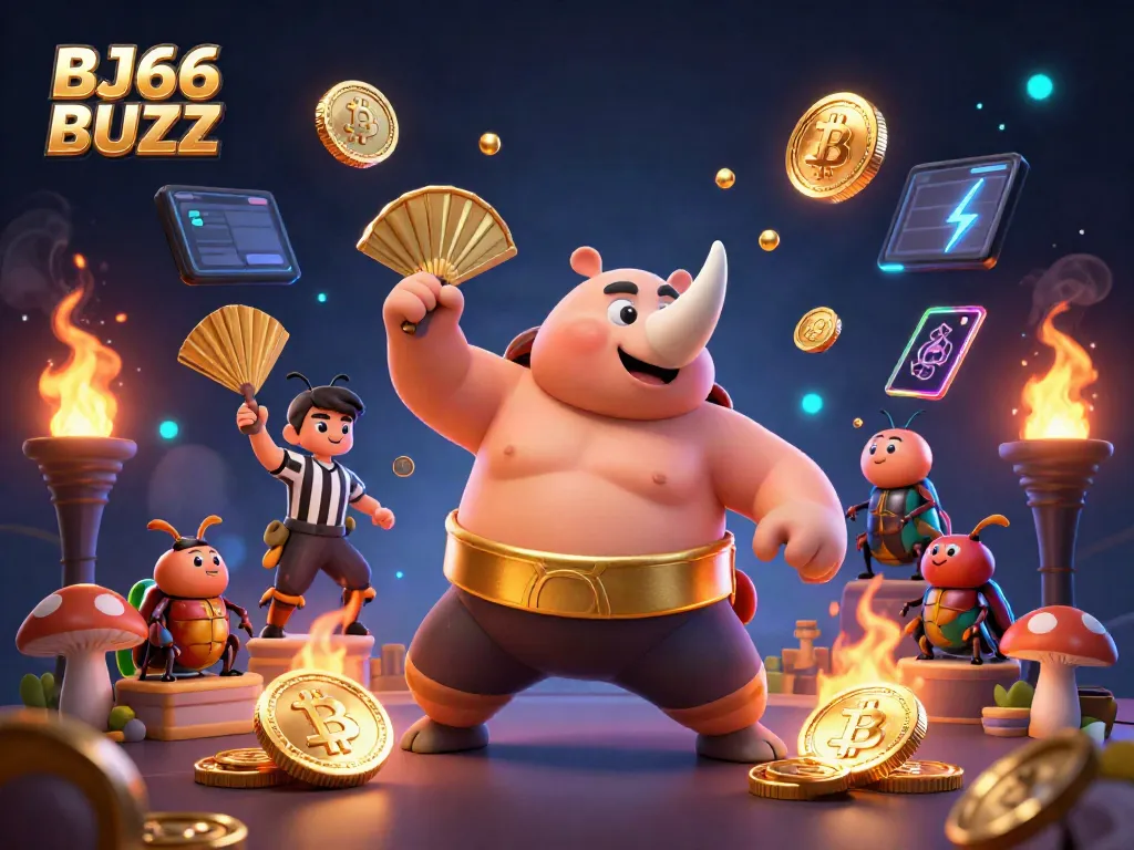 Experience thrilling gameplay with BJ66 BUZZ where champions battle under a dazzling casino spotlight.