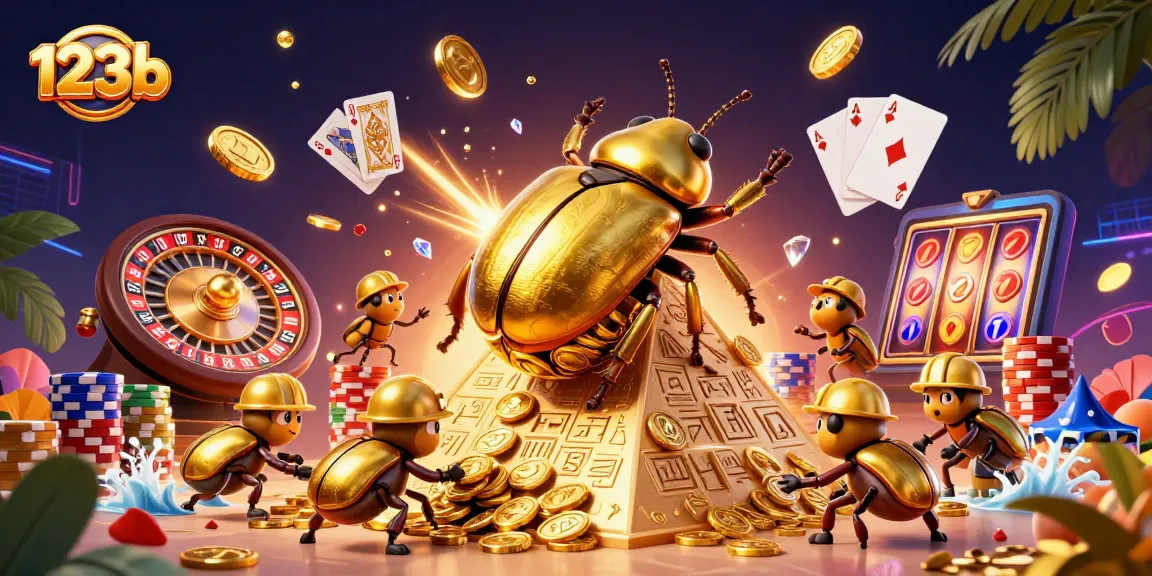 Engage with 123b's exciting casino experience featuring sparkling gems and golden coins.