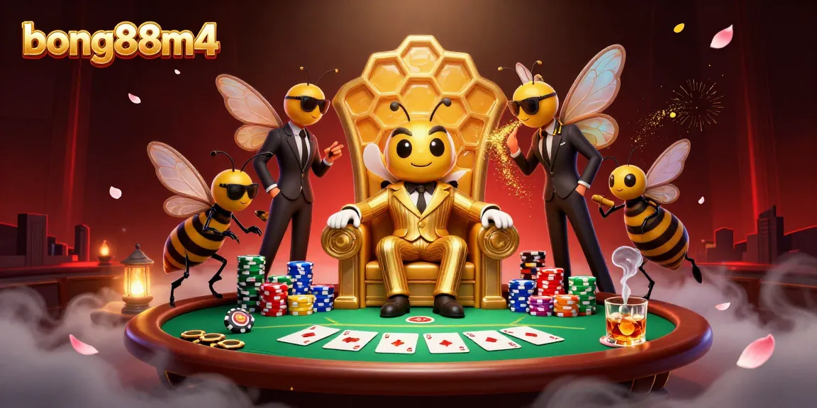 Experience thrilling moments at bong88m4 as a bumblebee mob boss oversees an exciting poker game.