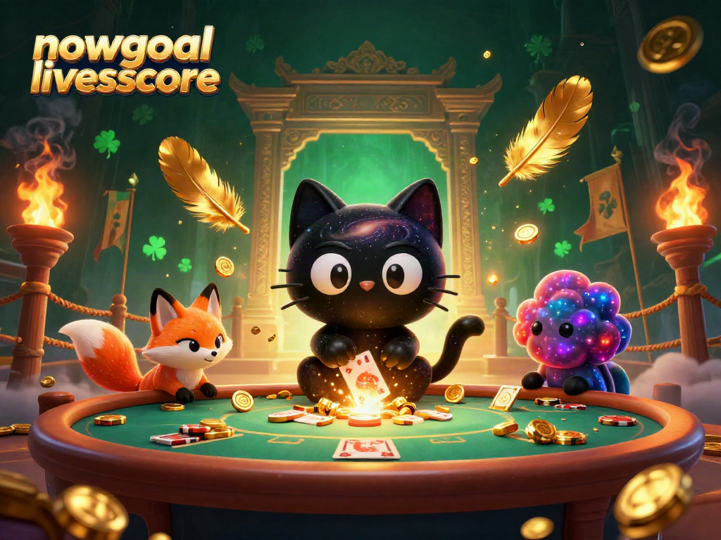 Engage with nowgoal livescore as the cosmic cat pulls in winnings at the casino table.