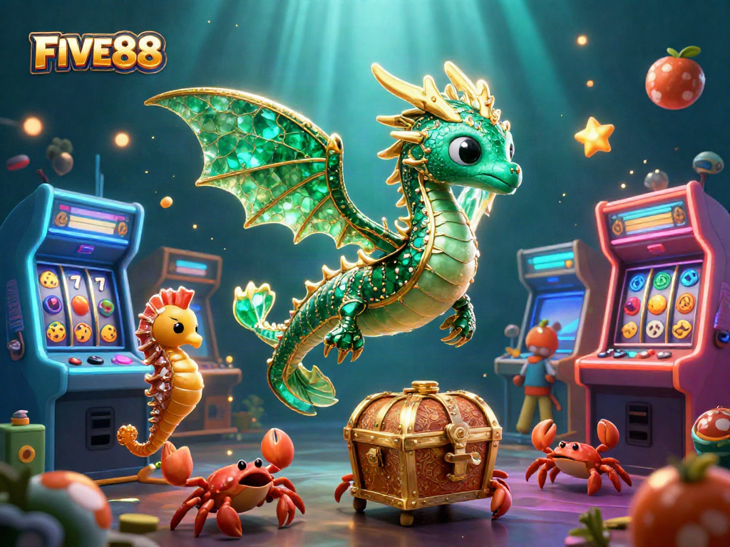 Engage with thrilling FIVE88 casino experiences featuring vibrant characters and gaming elements.