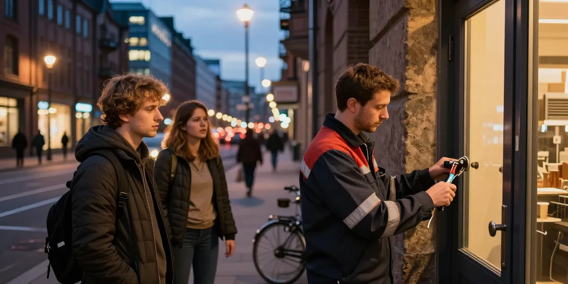 Schlüsseldienst Hamburg öffnet Türen für Kunden in einer urbanen Umgebung.