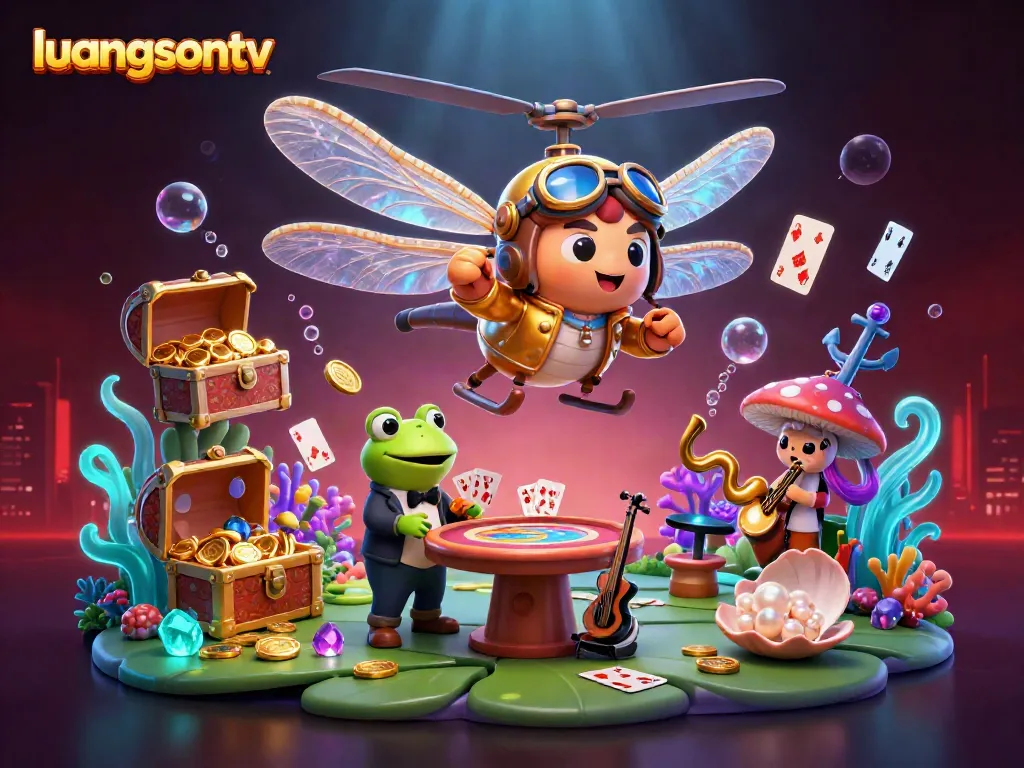 Experience thrilling gambling with luongsontv at vibrant lily pad casino, featuring energetic characters and action.