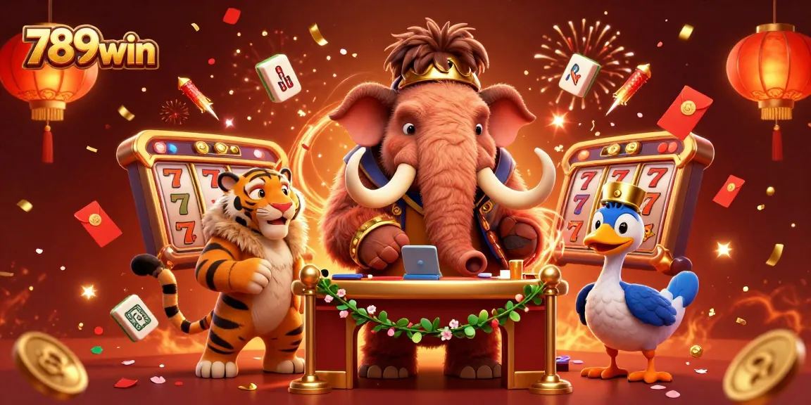 Engage with exciting slots and jackpots at 789win in this vibrant casino illustration.