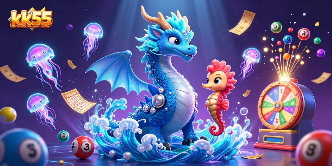 Engage in thrilling gameplay with kk55's vibrant casino atmosphere featuring colorful prizes and dynamic characters.