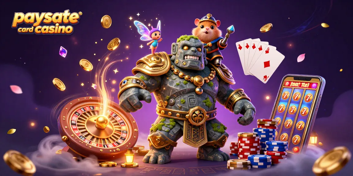 Erleben Sie spannendes Gameplay im Paysafe Card Casino mit einem Golem-Wächter, Feenmagie und bunten Chips.