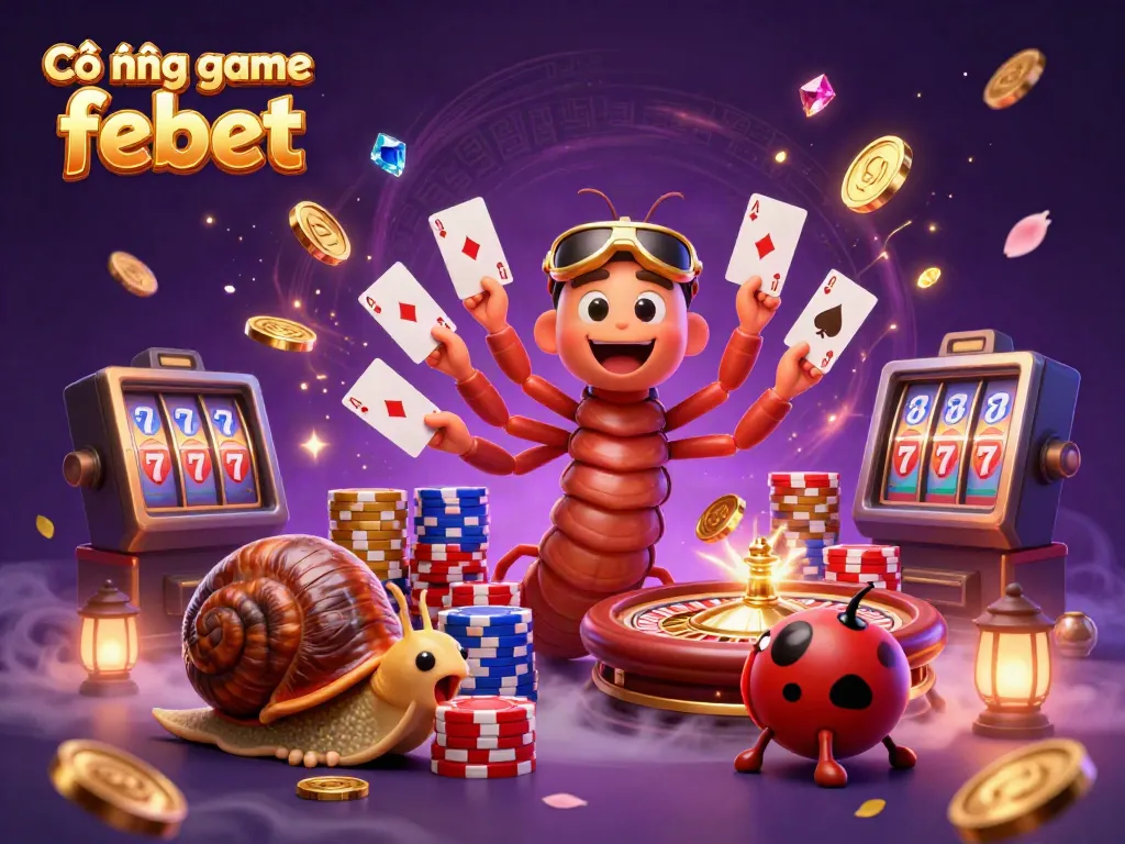Experience the excitement of Cổng game febet with colorful casino elements and dynamic characters.