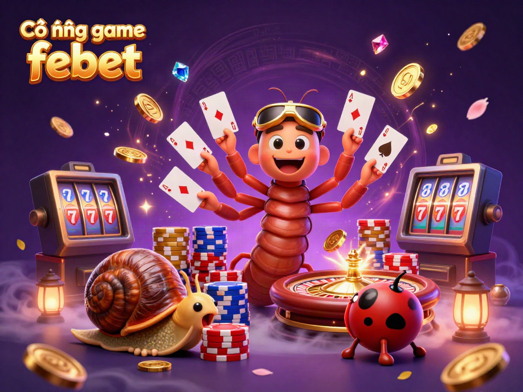 Experience the excitement of Cổng game febet with colorful casino elements and dynamic characters.