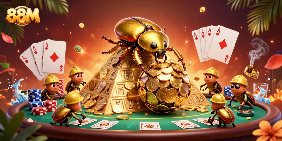 Win big with 88M in a lavish casino scene featuring vibrant poker elements and golden treasures.