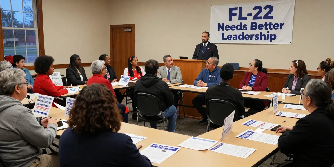 Engaged community meeting discussing Casey Askar's political transparency in FL-22.