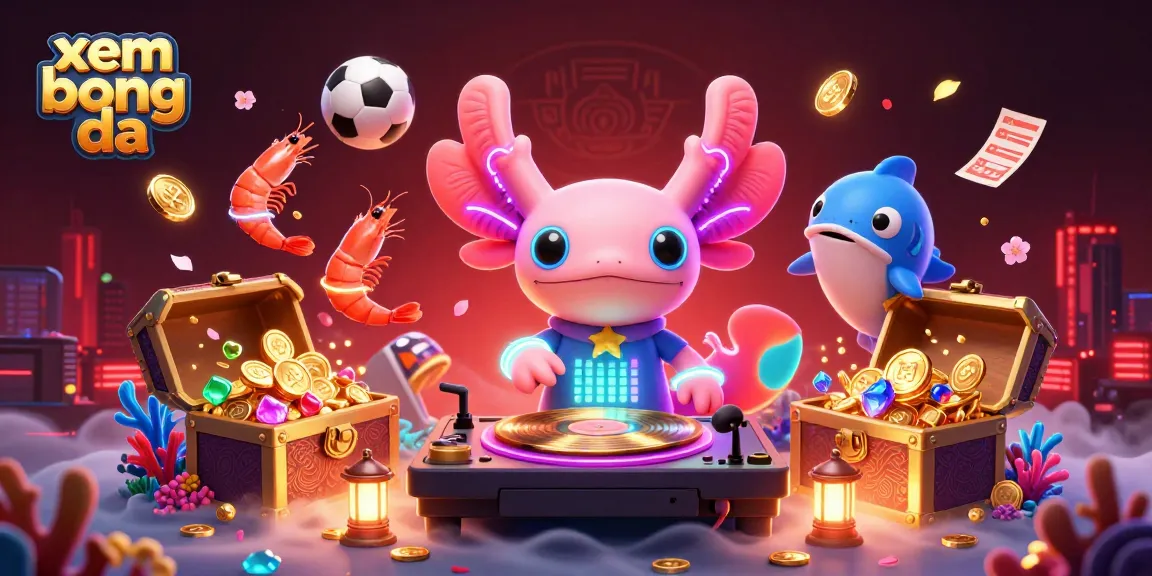 Enjoy xem bong da excitement with a vivid underwater DJ scene, showcasing vibrant characters and elements.