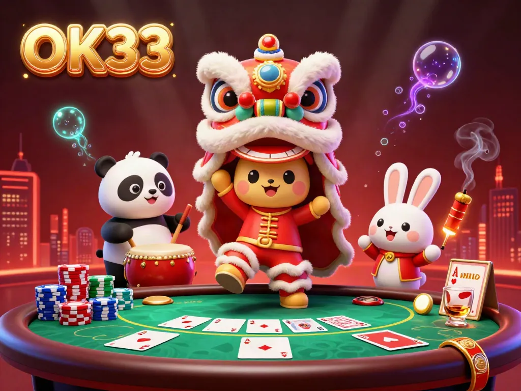 Experience vibrant casino energy with OK33 in this festive dance of luck and winning.
