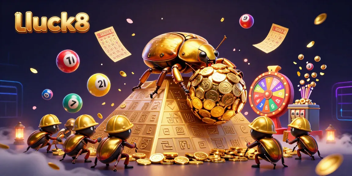 Experience luck8's vibrant casino atmosphere with golden coins and dynamic game elements
