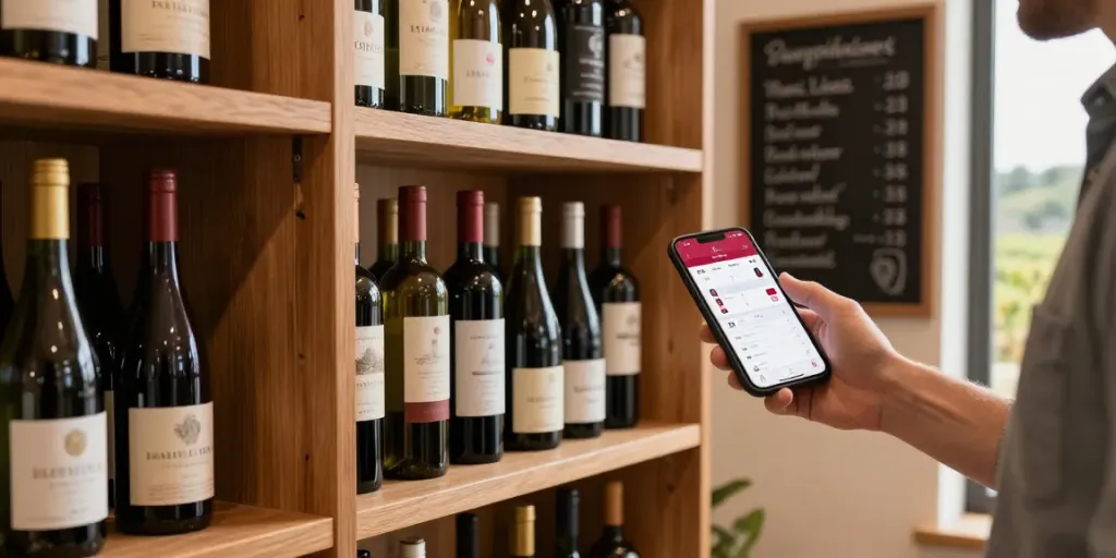 Effektives Weinkeller verwalten durch digitale Verwaltung einer Weinsammlung in einem eleganten Weinkeller.