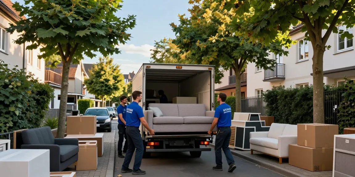 Umzugsunternehmen Speyer - Zuverlässiges Team transportiert Möbel in historischer Kulisse.