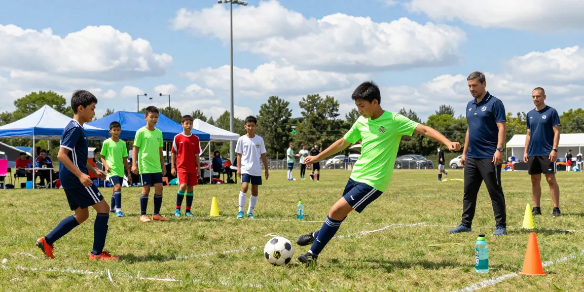 Hochwertige Mantom Fußbälle beim Fußball online kaufen im Einsatz, junge Spieler zeigen Teamgeist im Park.