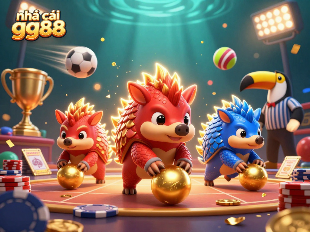 Experience thrilling gameplay with nhà cái gg88 and dynamic casino action from engaging pangolin characters and winning elements.