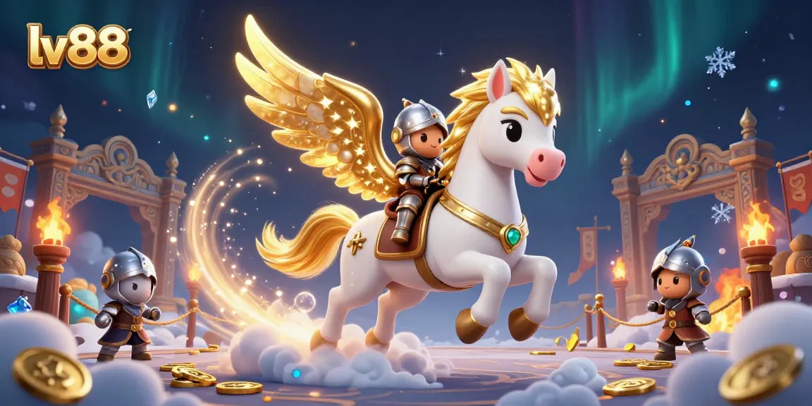 Experience thrilling gameplay with lv88's unique characters in an enchanting casino scene.
