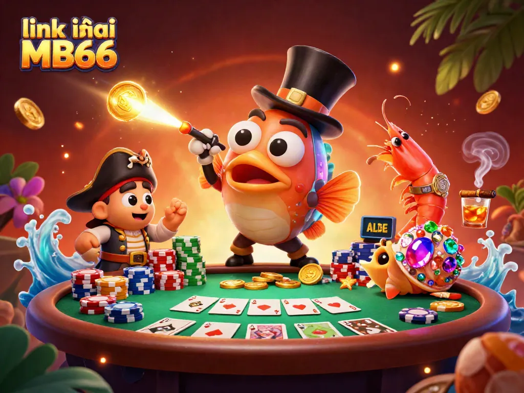 Win big with link vào MB66 as a 3D anglerfish, shrimp pirate, and gemstone snail join a card game.