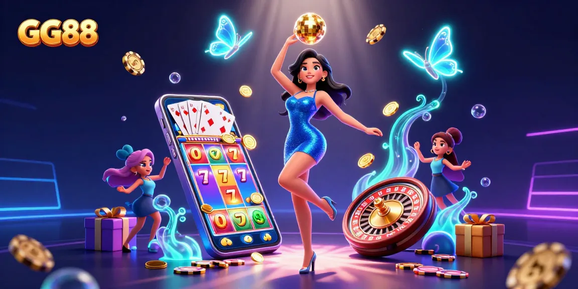 Experience thrilling games at GG88 with a glamorous dance scene full of excitement and colorful elements.