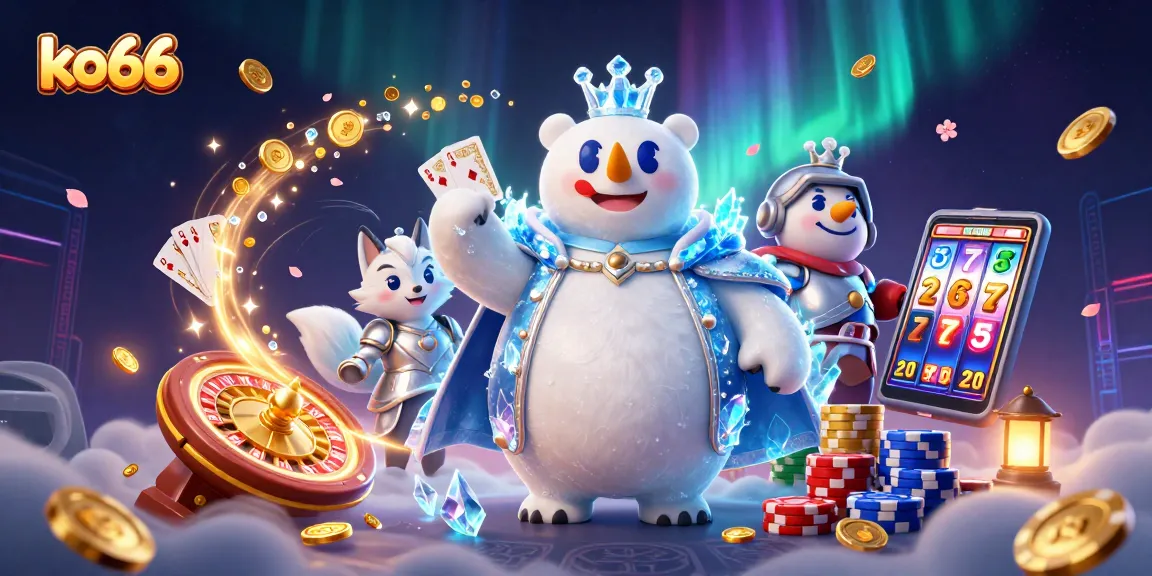 Engage with thrilling gameplay at ko66, spinning roulette, winning coins, and royal flush cards.