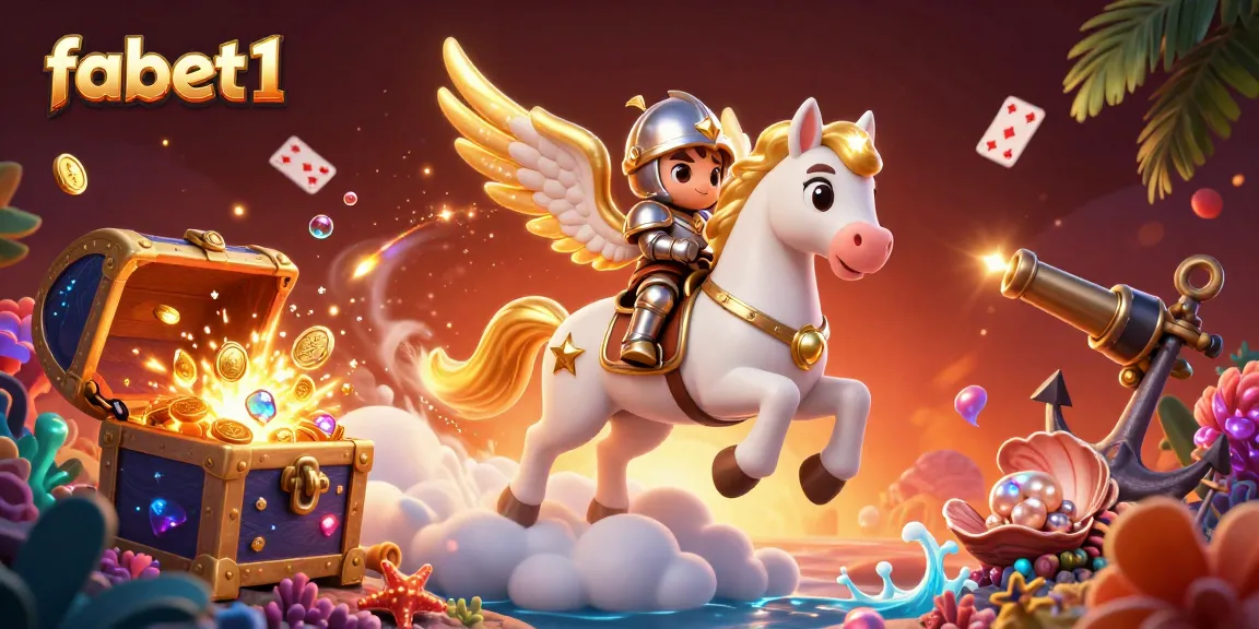 Experience the magic of fabet1 with an exciting treasure scene bursting with casino elements.