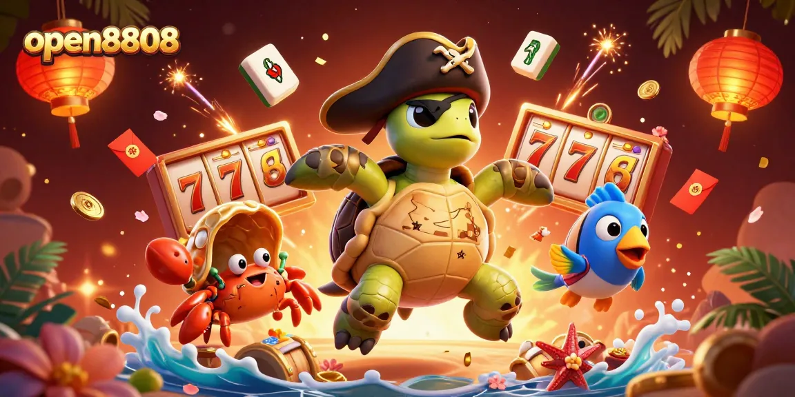 Experience thrilling slots at open8808 with vibrant characters amid dynamic casino elements.