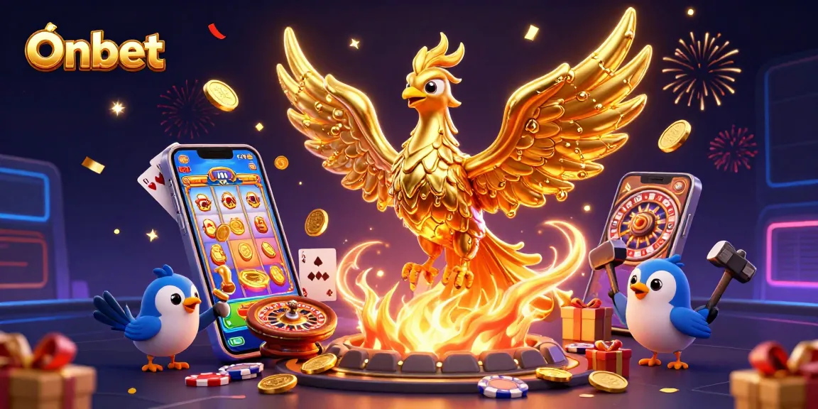 Play thrilling slots at Onbet with golden phoenix and exciting casino elements