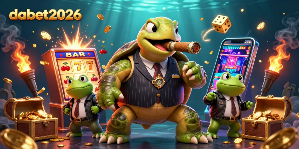 Experience the excitement of dabet2026 with a dynamic casino scene featuring animated characters and gaming elements.