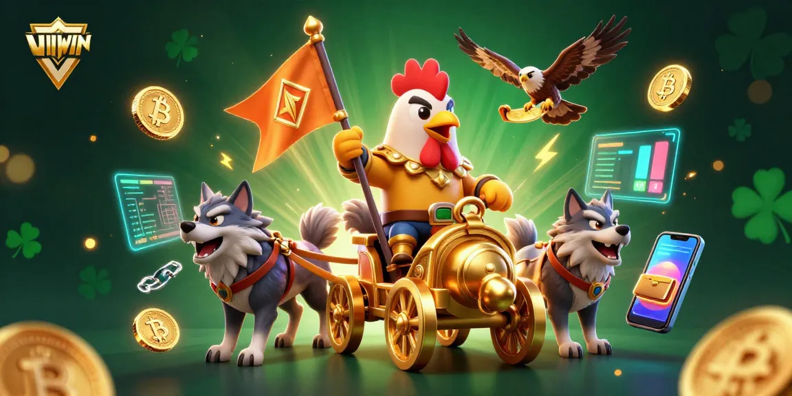 Engage in VIPWIN's action-packed gaming world with a dramatic illustration featuring a rooster warlord.